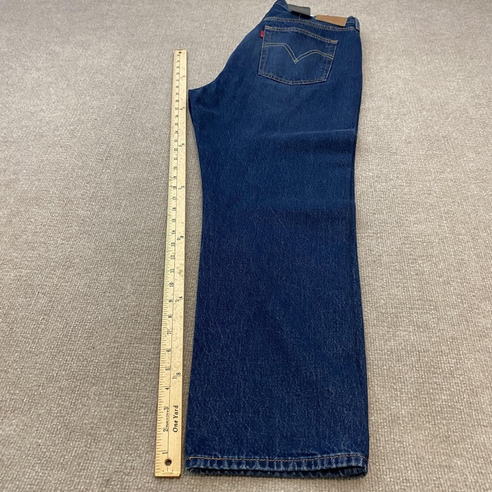 Levis 501 Original Cropped Jeans Womens W33 L28 Blue Med Wash High Rise Denim - Picture 9 of 12